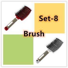 Hairbrush Anti Klit Brushy Haarborstel Women Detangler Hair Brush Bristle Nylon Scalp Massage  Teaser Hair Brush Comb (Option: Set 8-Brush-Set)