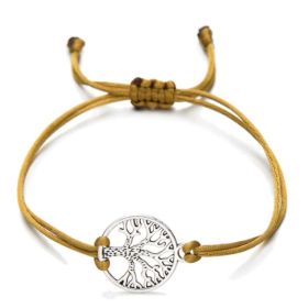 Hand-woven Red Rope Tree of Life Bracelet (Option: Coffee)