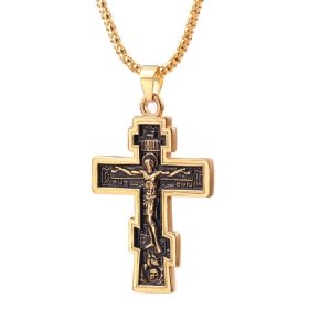 Cross Jesus Pendant Necklace (Option: Gold)