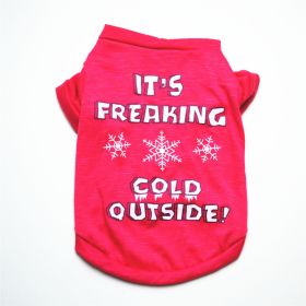 Breathable cool cotton vest for dogs in summer (Option: Rose red-L)