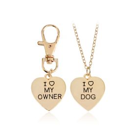 love My OwnerI love My Dog Pet Dog Bone Necklace (Option: Gold)