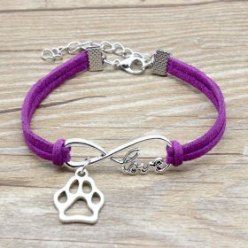 Jewelry Simple Style Hand-woven Infinite Love Pet Bracelet (Option: Purple)