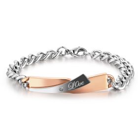 Couple Cross-design Bracelet (Option: Gold no tail chain)