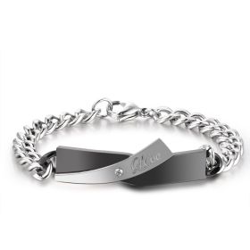 Couple Cross-design Bracelet (Option: Black no tail chain)