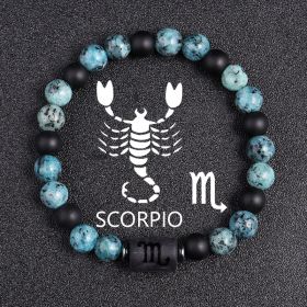 Twelve Constellations Bracelets 8mm Obsidian String Beads Natural Stone (Option: Scorpio)