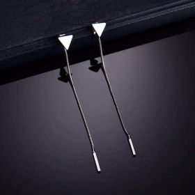 ALong Earrings Female Tassel Earrings Triangle Earrings Small Earrings (Option: silver)