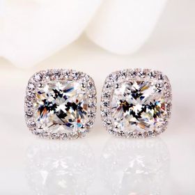 Real Diamond Earrings European And American Retro (Option: white)