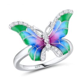 Colorful Epoxy Butterfly Ring Enamel Paint Set (Option: F)