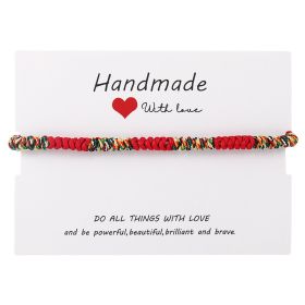New 7-knot Evil Eye Bracelet 6 Pack Blue Eye Paper Card Bracelet Braided Adjustable Bracelet (Option: Red)