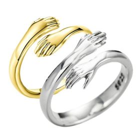 Alloy Simple Hands Hug Ring Opening Adjustable Jewelry (Option: Set-1PC)