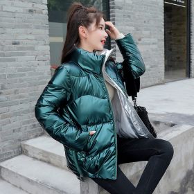 Bread Jacket Stand Collar Padded Jacket Women'S Padded Jacket (Option: Green-S)