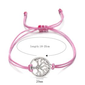 Hand-woven Red Rope Tree of Life Bracelet (Option: pink)
