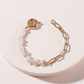 Qingdao Daiwei Jewelry Rough Stone Crystal Amethyst Stone Chain Bracelet (Option: pink)