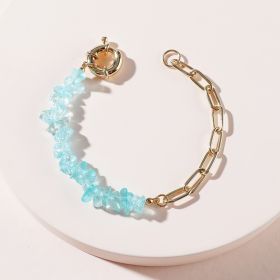 Qingdao Daiwei Jewelry Rough Stone Crystal Amethyst Stone Chain Bracelet (Option: Blue)