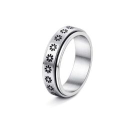Stainless Steel Rotatable Spinner Ring Moon Stars Relieve Anxiety Rings (Option: 6style-number 6)
