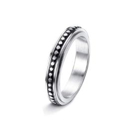 Stainless Steel Rotatable Spinner Ring Moon Stars Relieve Anxiety Rings (Option: 4style-Number9)