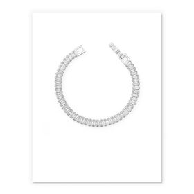 Simple zircon bracelet (Option: White gold)