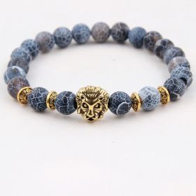 Natural Stone Owl Head Yoga Bracelet (Option: 2-Lion)