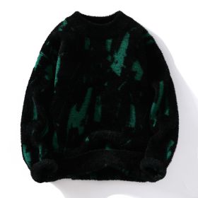 Winter Fleece-lined Thickened Men's Bottoming Sweater Fall And Winter Inner (Option: Black-S)