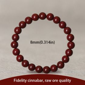 Plain Cinnabar Bracelet (Option: 8mm)