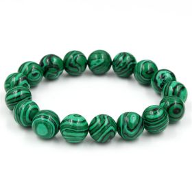 Tiger Eye Stone Bracelet Natural Stone Bracelet (Option: Green-12mm)