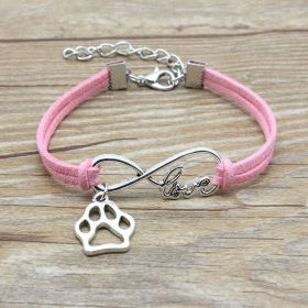 Jewelry Simple Style Hand-woven Infinite Love Pet Bracelet (Option: pink)