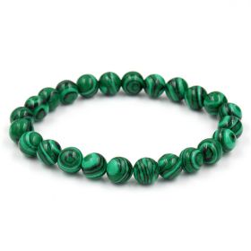 Tiger Eye Stone Bracelet Natural Stone Bracelet (Option: Green-8mm)