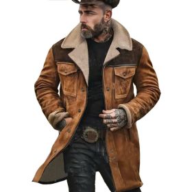 Suede Multicolor Jacket Multi-pocket Zipper (Option: Camel-S)
