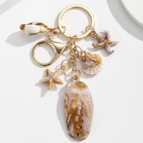 Simulation Shell Conch Starfish Five-pointed Star Pendant Keychain (Option: Style 9)