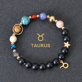Eight Planets Twelve Constellations Bracelets Frosted Stone Beaded Bracelet (Option: Taurus)