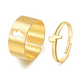 Hot Selling Creative Personality Butterfly 2-Piece Set Ins Same Punk Style Couple Ring (Option: O)