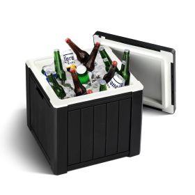 10 Gallon Cooler Side Table, Multi-purpose Ice Cooler Outdoor Cocktail Side Table For Camping, Picnic, Beach, Pool, Party (Option: Black)