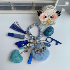 Whistle Alarm Window Breaker Keychain Set (Option: Blue)