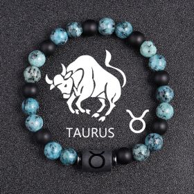 Twelve Constellations Bracelets 8mm Obsidian String Beads Natural Stone (Option: Taurur)