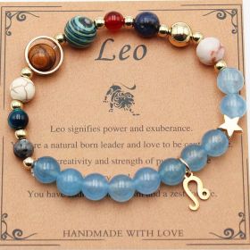 Twelve Constellations Bracelets Natural Stone Beaded Eight Planets (Option: Leo)