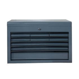 Heavy Duty Metal Tool Box, 24-inch, Portable Metal Tool Box with 9 Drawers, Small Tool Chest with EVA Liners, Ball Bearing Slide Drawers Locking & Pow (Option: Grey)