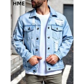 Korean Version Of Loose-fitting Denim Jacket (Option: Y038S)