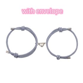 Simple Nylon Love Magnetic Bracelet (Option: Grey with envelope)