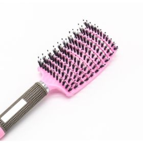 Hairbrush Anti Klit Brushy Haarborstel Women Detangler Hair Brush Bristle Nylon Scalp Massage  Teaser Hair Brush Comb (Option: Pink-Brush-2pc)
