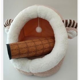 Winter pet cat house with velvet (Option: Sheep-S)