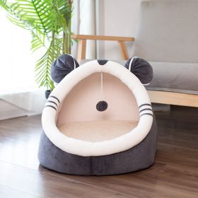 Winter pet cat house with velvet (Option: Mouse-M)