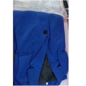 Men's Mid-length Trench Coat Fall Winter Slim Pockets Single-breasted Collar Jacket  Casual Business Comfortable Overcoat Clothing (Option: Royal Blue-M)