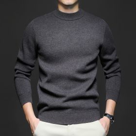 Men's Sweater Worsted Sweater Knitted Long Sleeve (Option: Ore Gray-XL)
