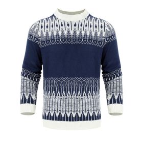 Men's Knitted Sweater Fashion Long-sleeved Pullover Tops Fall And Winter Clothing (Option: 1 Style-XL)
