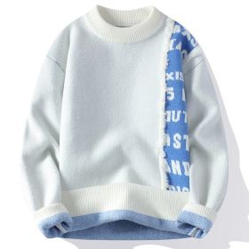 Fashionable Knitted Pullover Men's Long Sleeve (Option: White1-4XL)