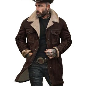 Suede Multicolor Jacket Multi-pocket Zipper (Option: 5183 coffee brown solid color-3XL)