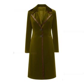 Stylish And Sophisticated Velvet Coat For Women (Option: Army Green-XXL)