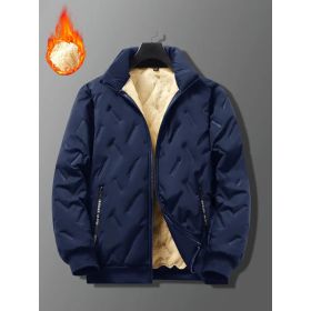 Berber Fleece Cotton Coat Fleece-lined Thickened Cold Protection Warm Winter (Option: Blue-XL)