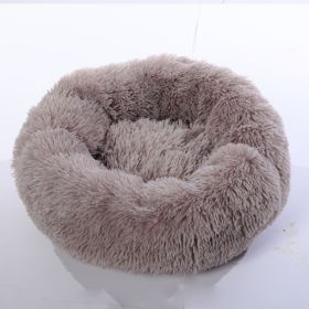 Plush pet nest (Option: Beige brown-60cm)