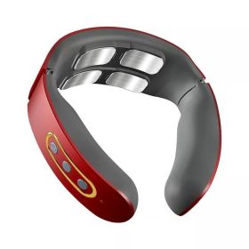 Cervical spine electric hot compress neck protector (Option: Red-A-USB)